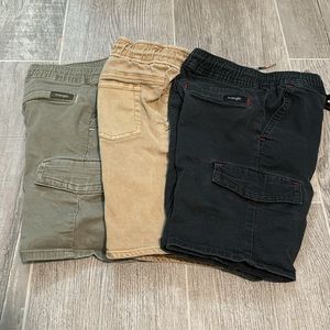 Three pairs of boys cargo shorts
